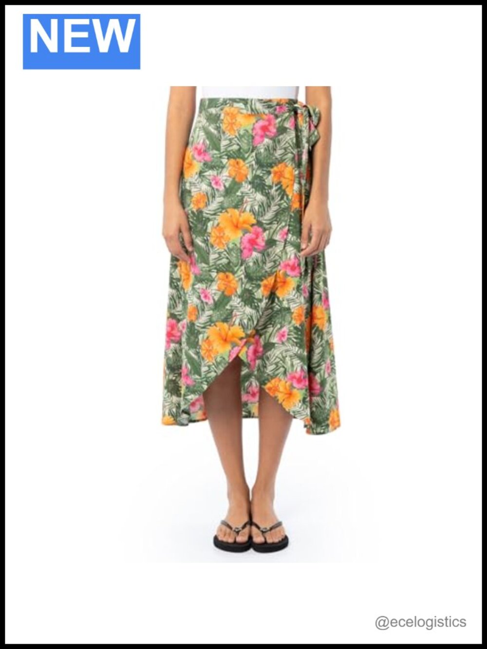 High Low Wrap Skirt Hi-Lo Hem Relaxed Fit